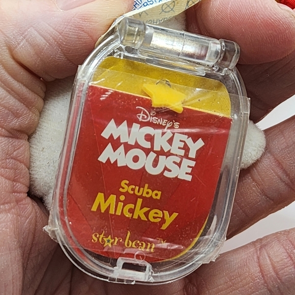 Mickey Mouse Scuba Plush Fisher Price Star Bean Disney 8” Vintage - Picture 6 of 8